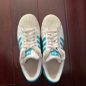 Baby Blue Adidas Superstars